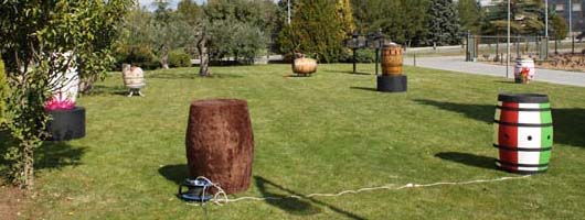 Barricas con arte, en Bodegas Viña Ijalba